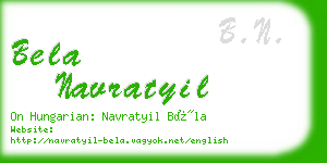 bela navratyil business card